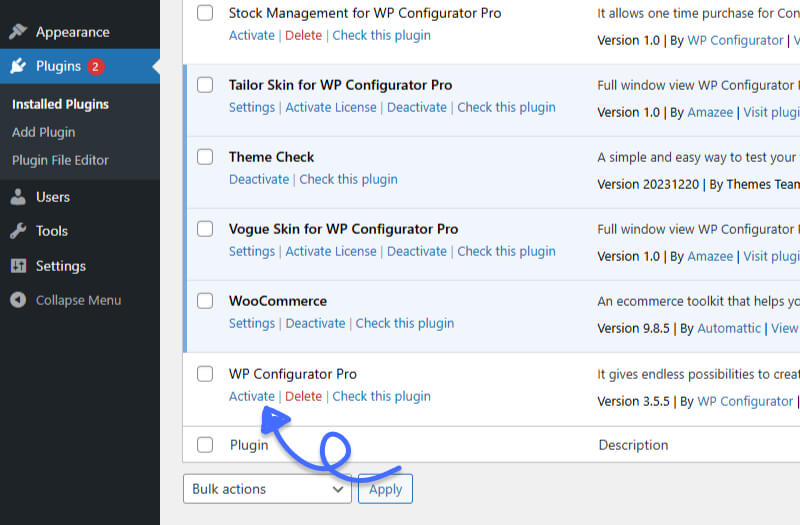 Plugin active