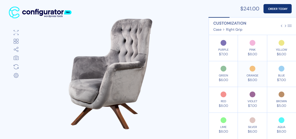 Step skin for wp configurator pro