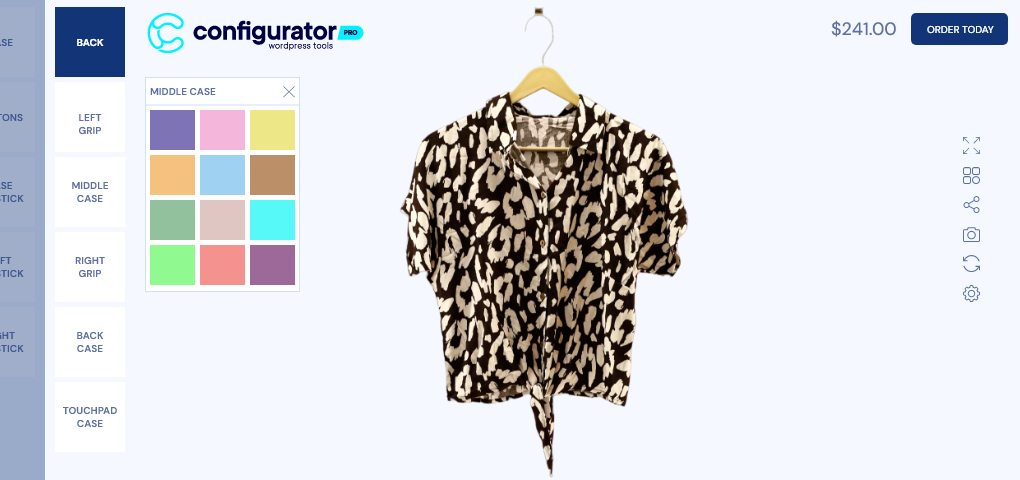 Tailor skin for wp configurator pro